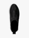 Dune Everette Leather Wedge Heel Sock Trainers, Black