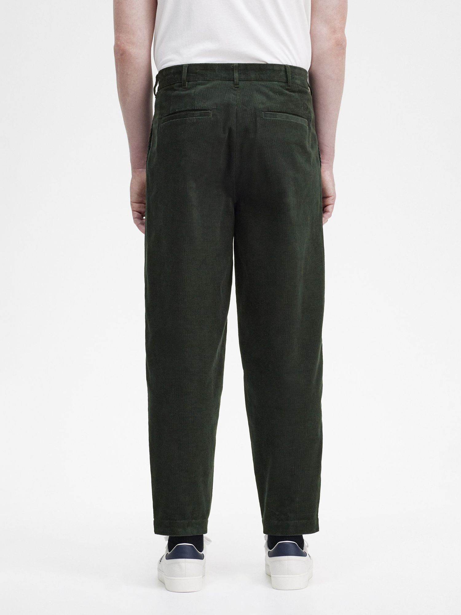 Fred Perry Waffle Cord Tapered Trousers, Night Green, 32R