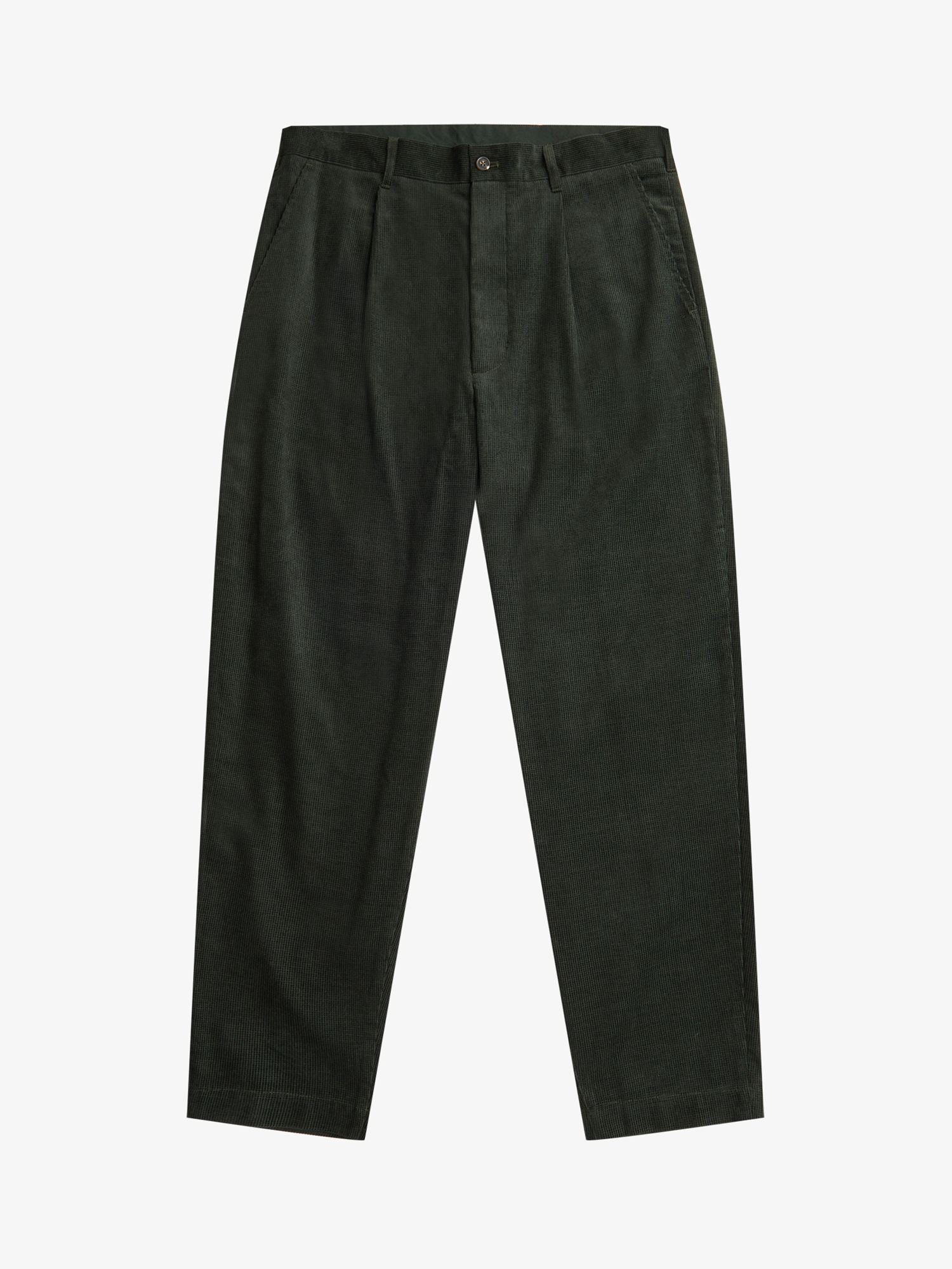 Fred Perry Waffle Cord Tapered Trousers, Night Green, 32R