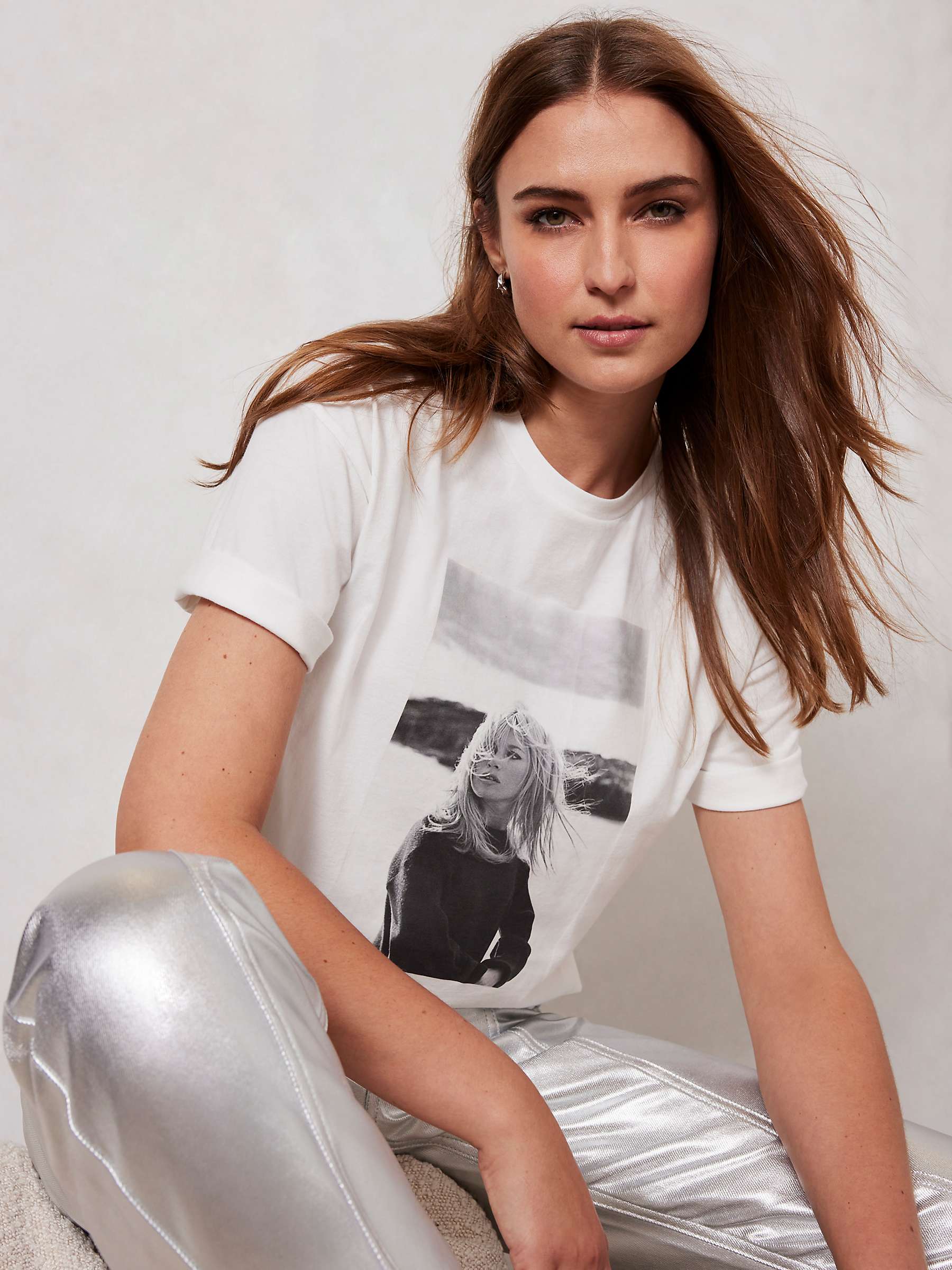 Buy Mint Velvet Brigitte Bardot T-Shirt, White Online at johnlewis.com