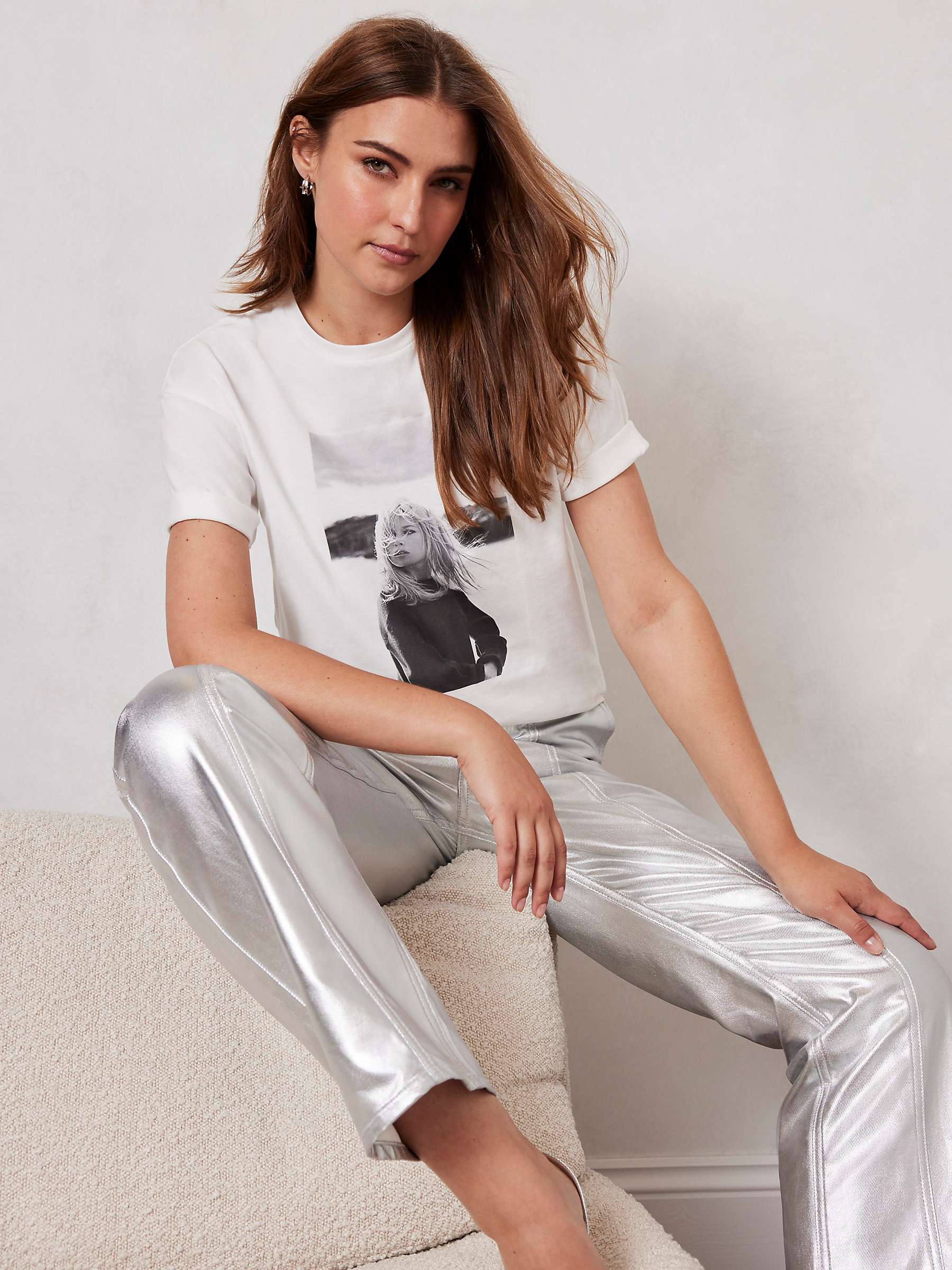 Buy Mint Velvet Brigitte Bardot T-Shirt, White Online at johnlewis.com