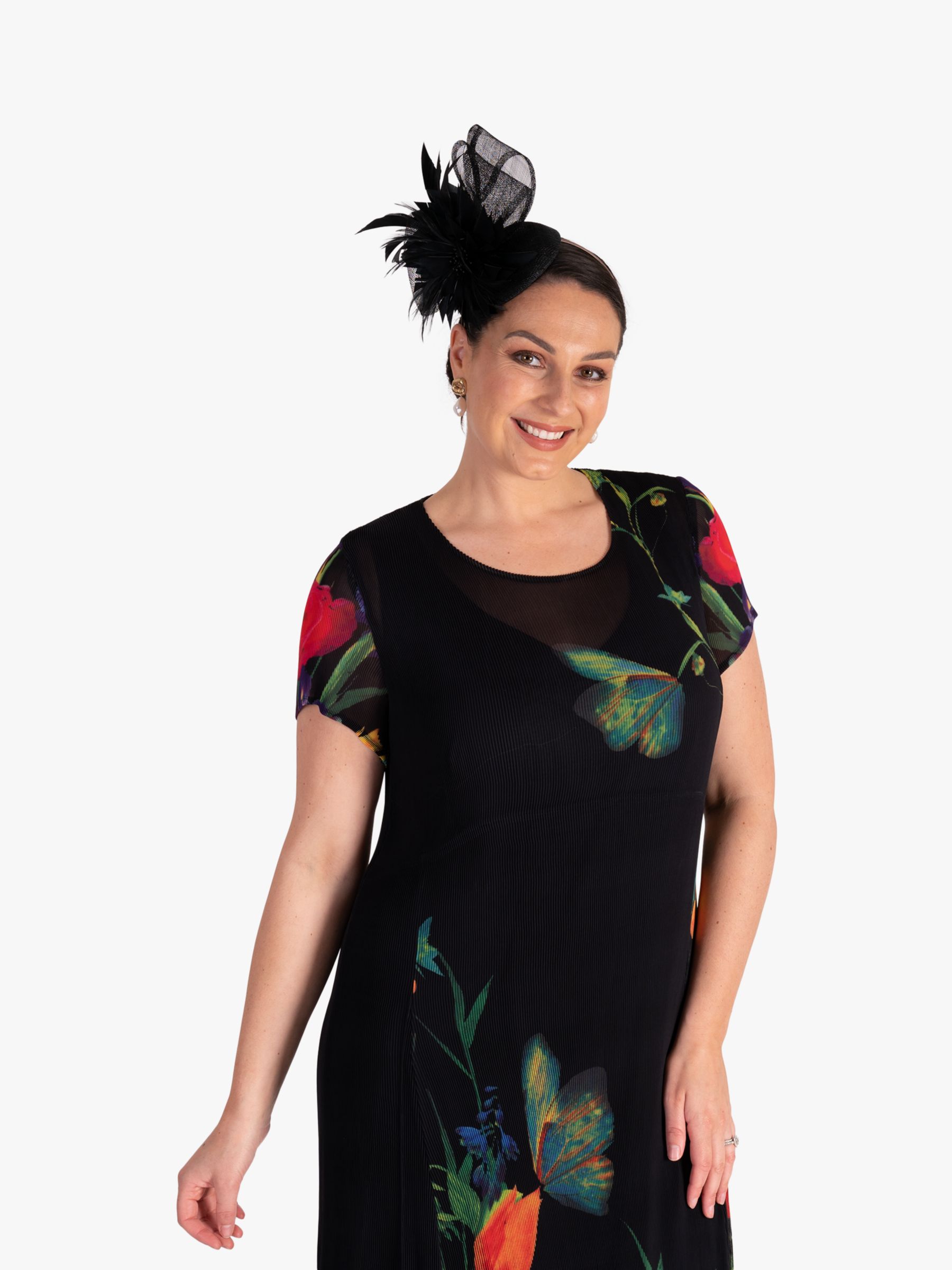 chesca Pillbox Fascinator, Black at John Lewis & Partners