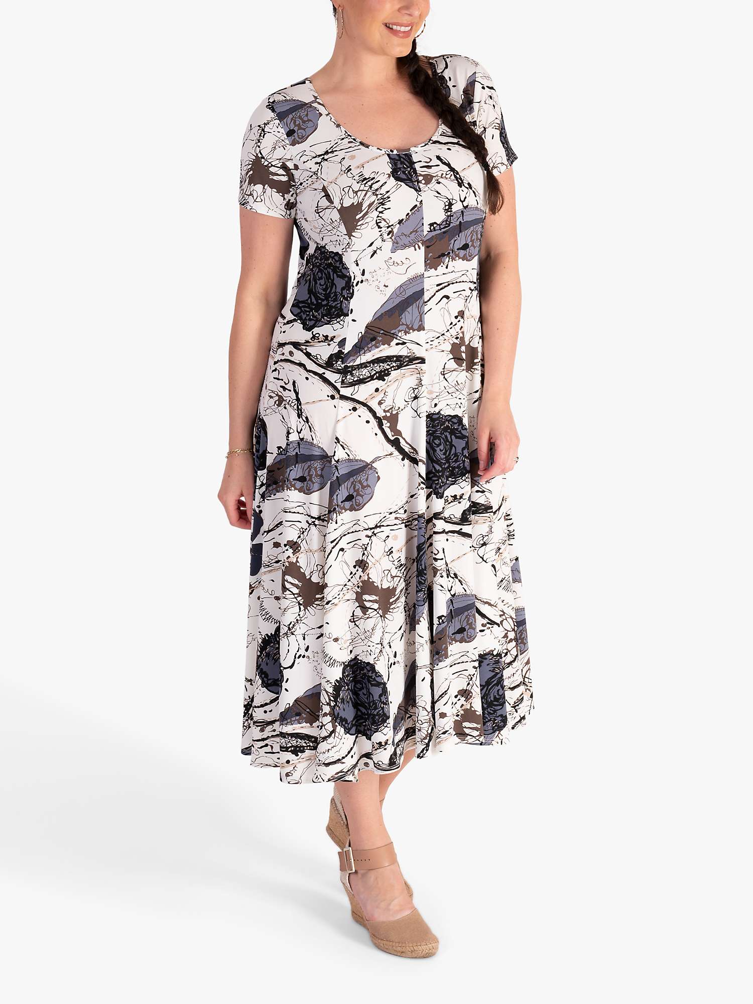 Buy chesca Scribble Panelled Midi Dress, Ivory/Black Online at johnlewis.com