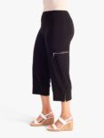 chesca Curve Zip Pocket Cropped Trouser, Black