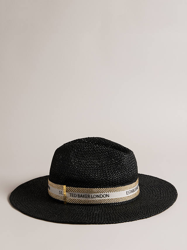Ted Baker Clairie Straw Fedora Hat, Black