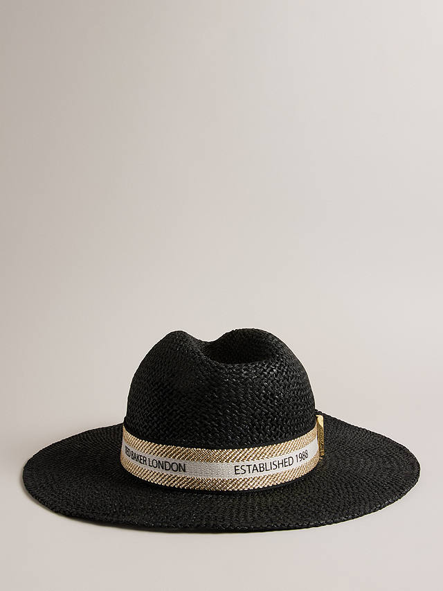 Ted Baker Clairie Straw Fedora Hat, Black