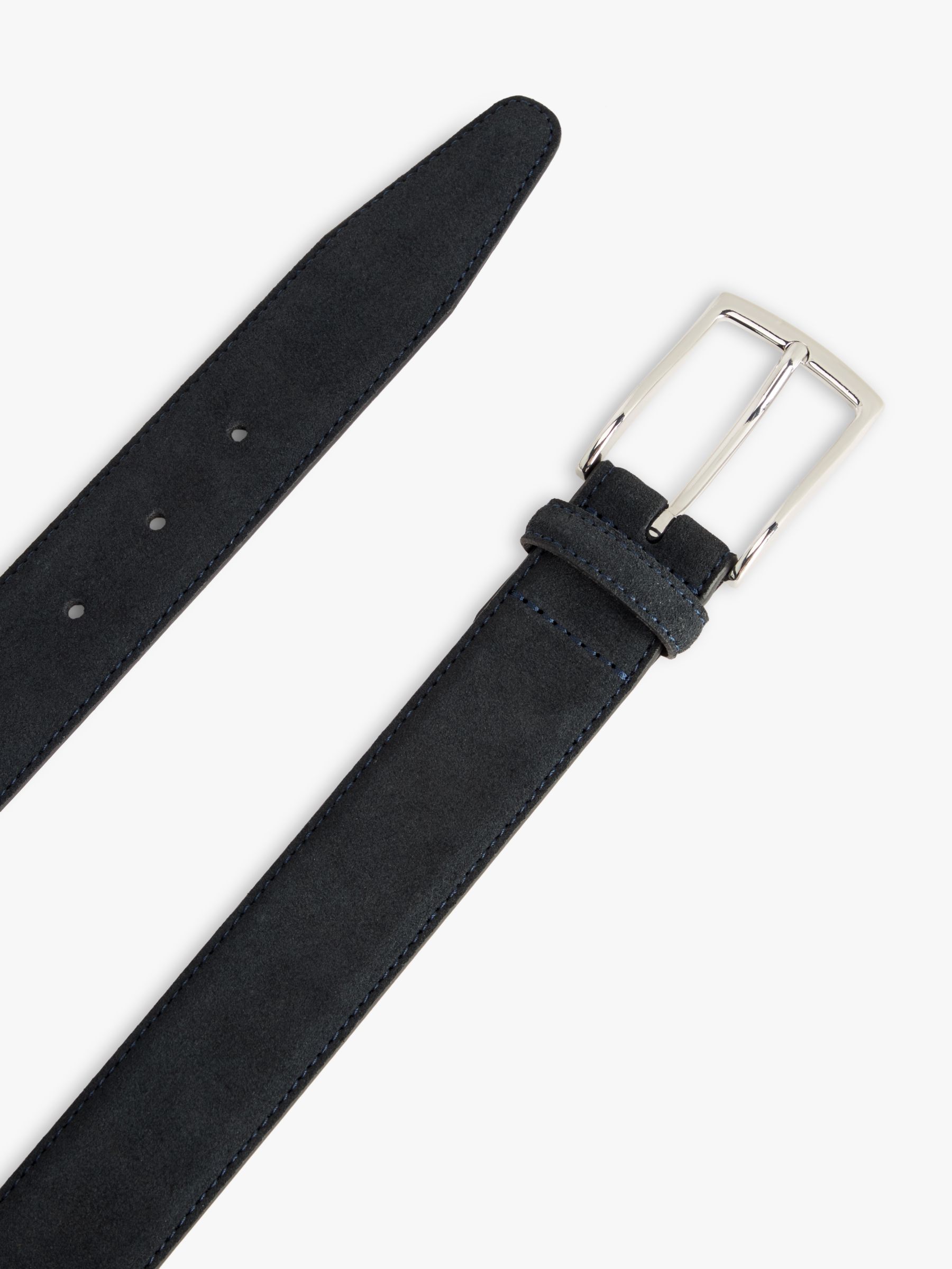 John Lewis Made In Italy 35mm Suede Belt, Navy, M