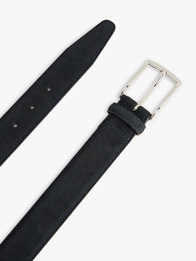 John Lewis Made In Italy 35mm Suede Belt, Navy