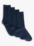 John Lewis Merino Wool Mix Ankle Socks, Pack of 2, Navy Melange