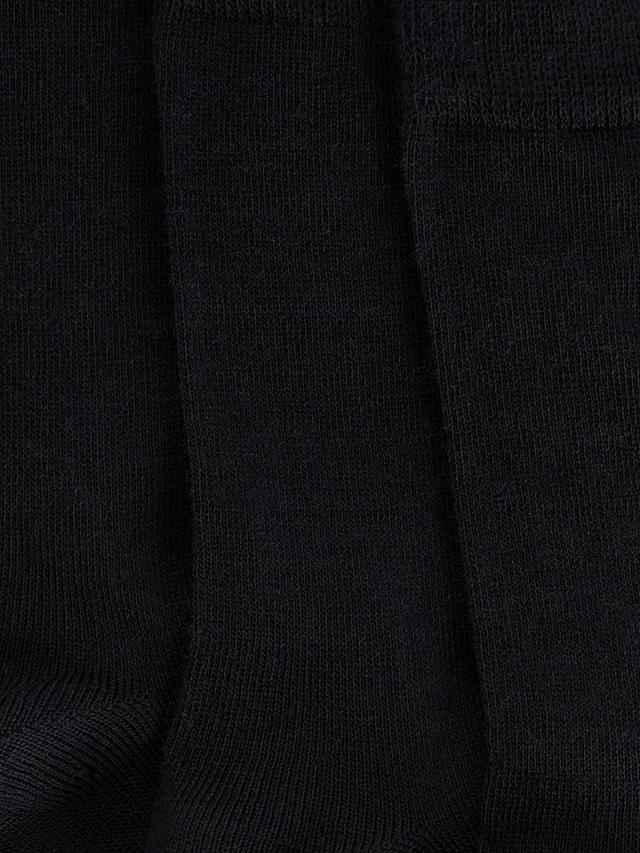 John Lewis Merino Wool Mix Ankle Socks, Pack of 2, Black