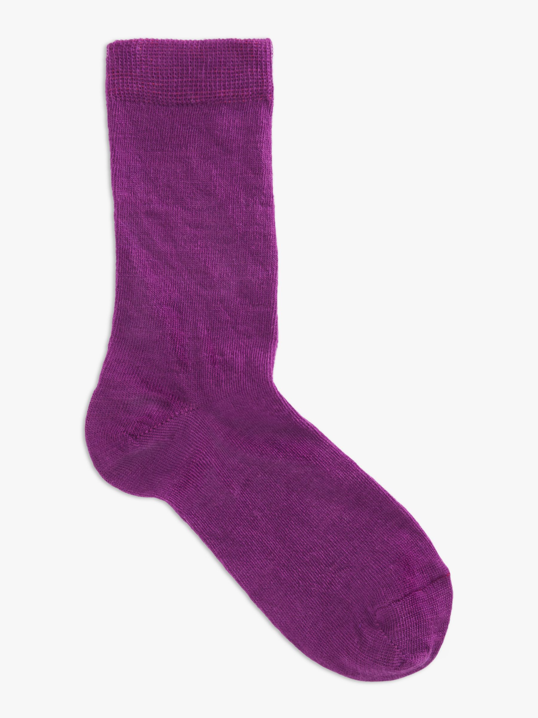 John Lewis Merino Wool Mix Ankle Socks, Pack of 2, Lilac, S-M