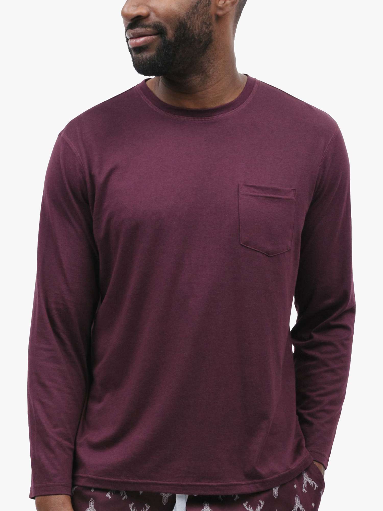 Buy Cyberjammies Spencer Long Sleeve Jersey T-Shirt, Burgundy Online at johnlewis.com