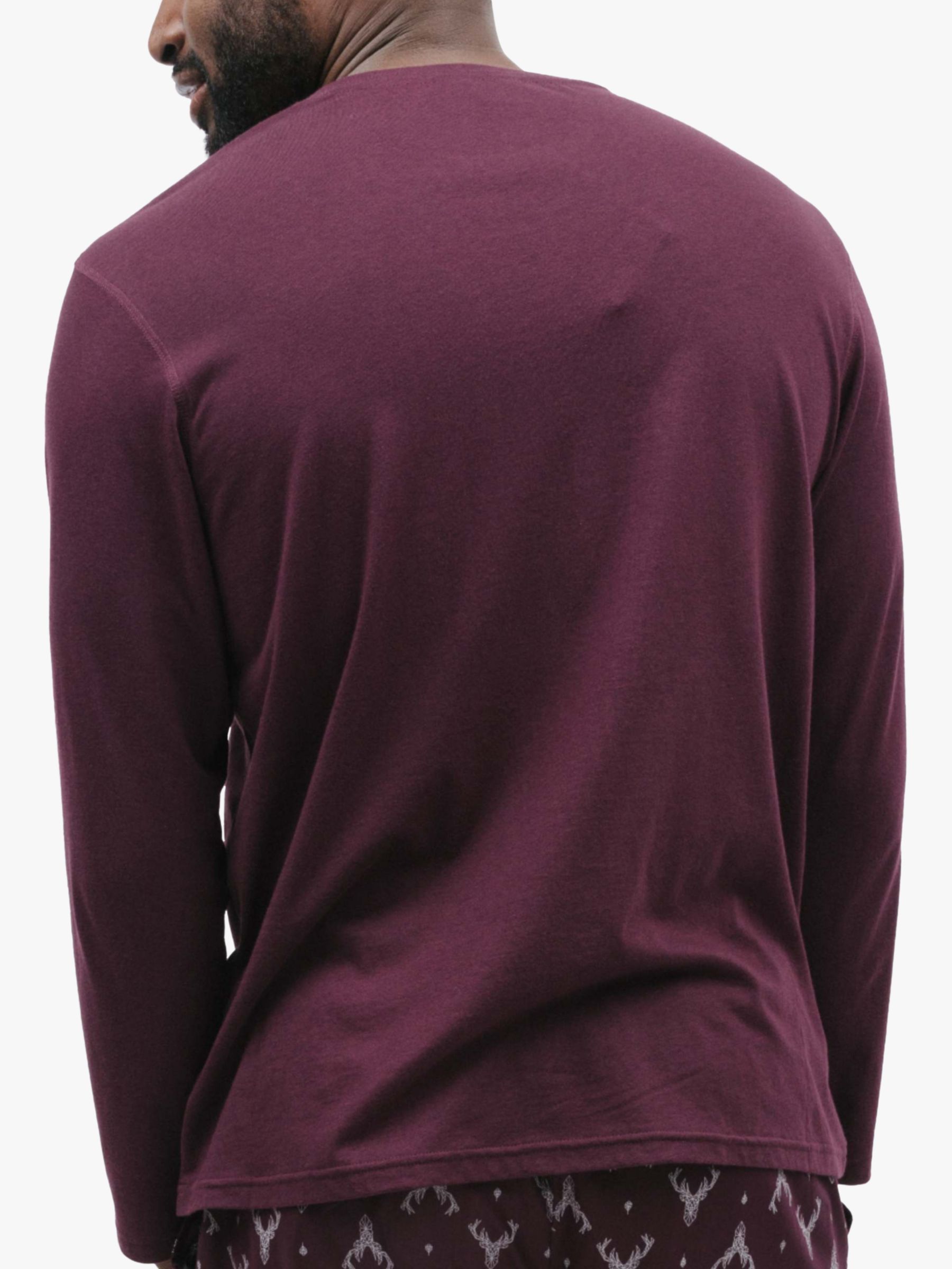 Cyberjammies Spencer Long Sleeve Jersey T-Shirt, Burgundy, S