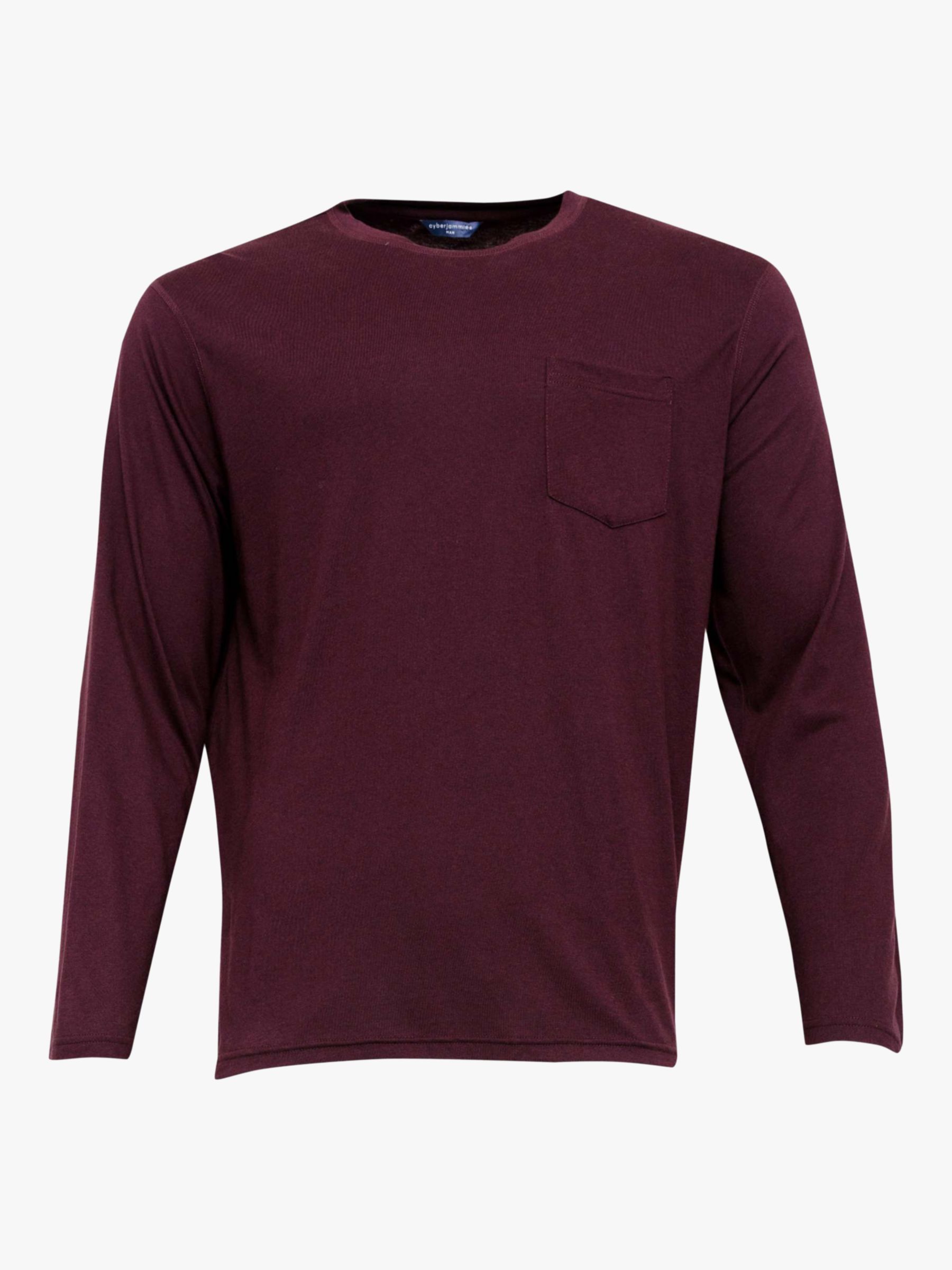 Cyberjammies Spencer Long Sleeve Jersey T-Shirt, Burgundy, S