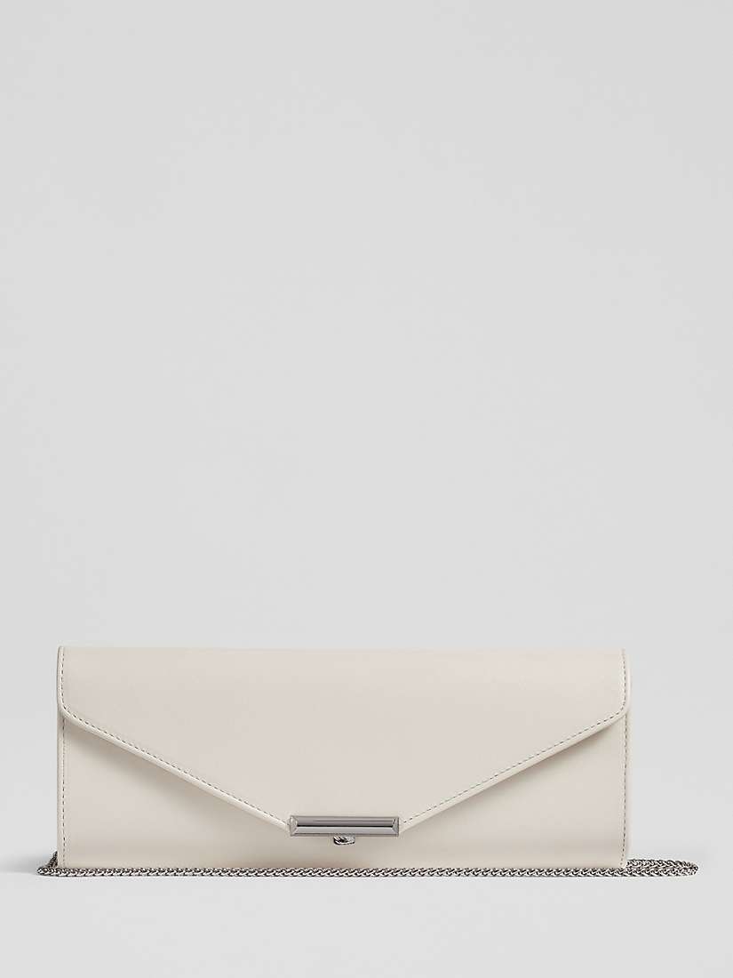 Buy L.K.Bennett Lucille Chain Strap Envelope Leather Clutch Bag, Ecru Online at johnlewis.com