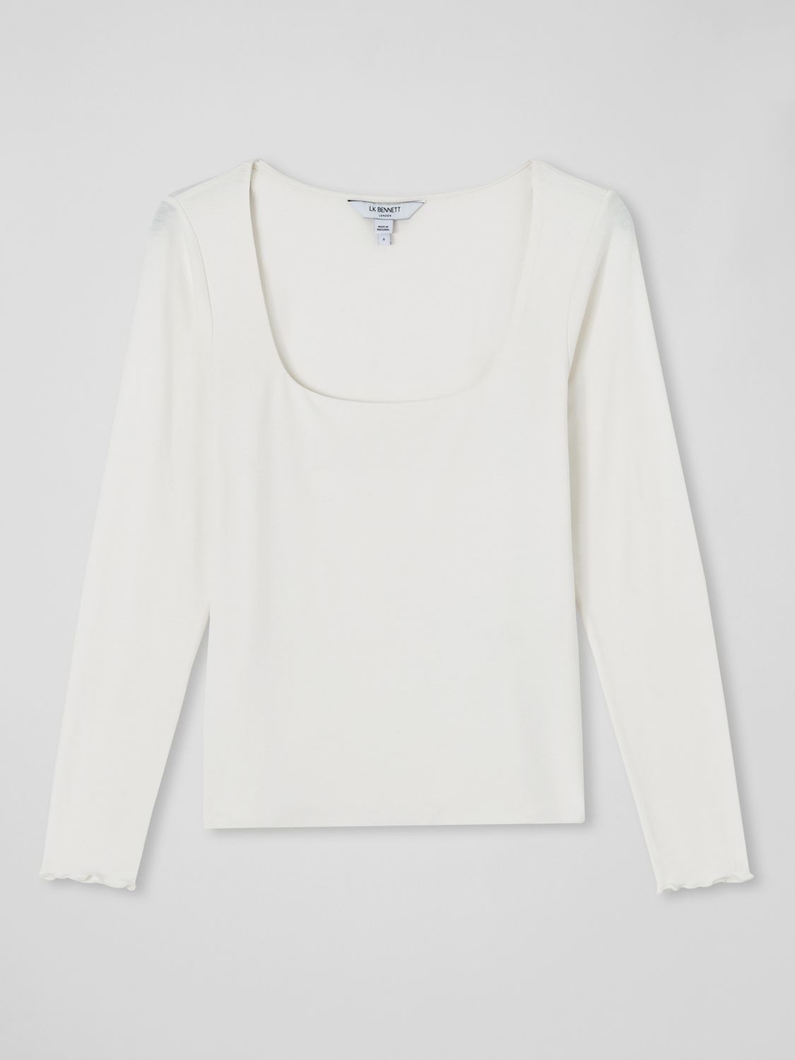L.K.Bennett May Jersey Top, Ivory at John Lewis & Partners