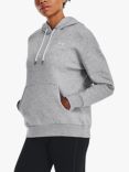 Under Armour Essential Fleece Hoodie, Gray Heather/White, Gray Heather/White