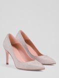 L.K.Bennett Floret Glitter Stiletto Heel Court Shoes, Rose