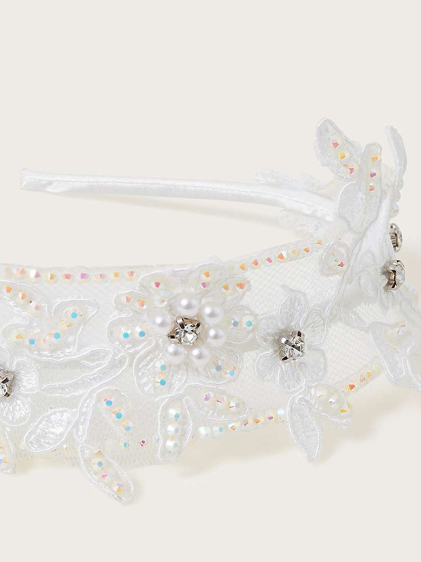Buy Monsoon Kids' Embellished Floral Bridesmaid Headband, Ivory Online at johnlewis.com