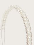 Monsoon Kids' Pearl Diamante Bridesmaid Headband, Silver