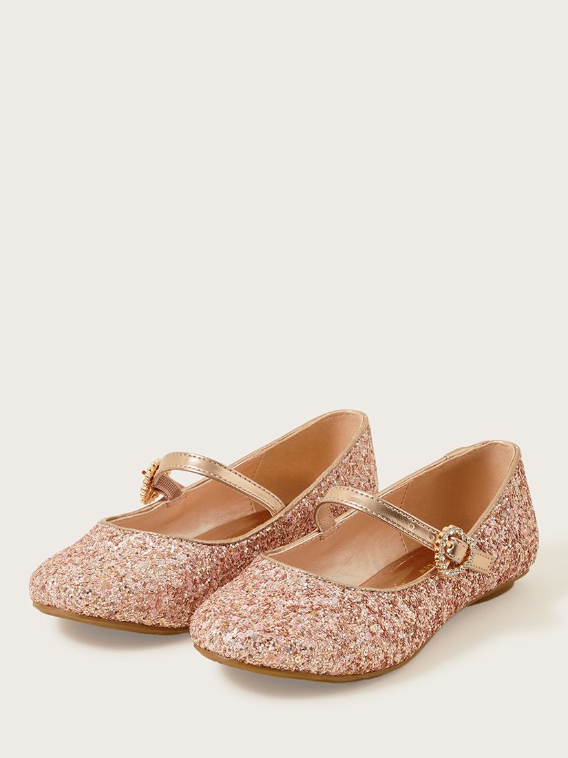 Monsoon Kids' Glitter Sprinkle Ballerina Flats, Pink at John Lewis ...