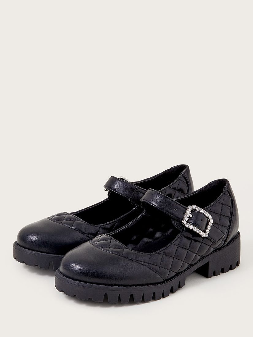 Buy Monsoon Kids' Diamante Quilted Mary Jane School Shoes Online at johnlewis.com