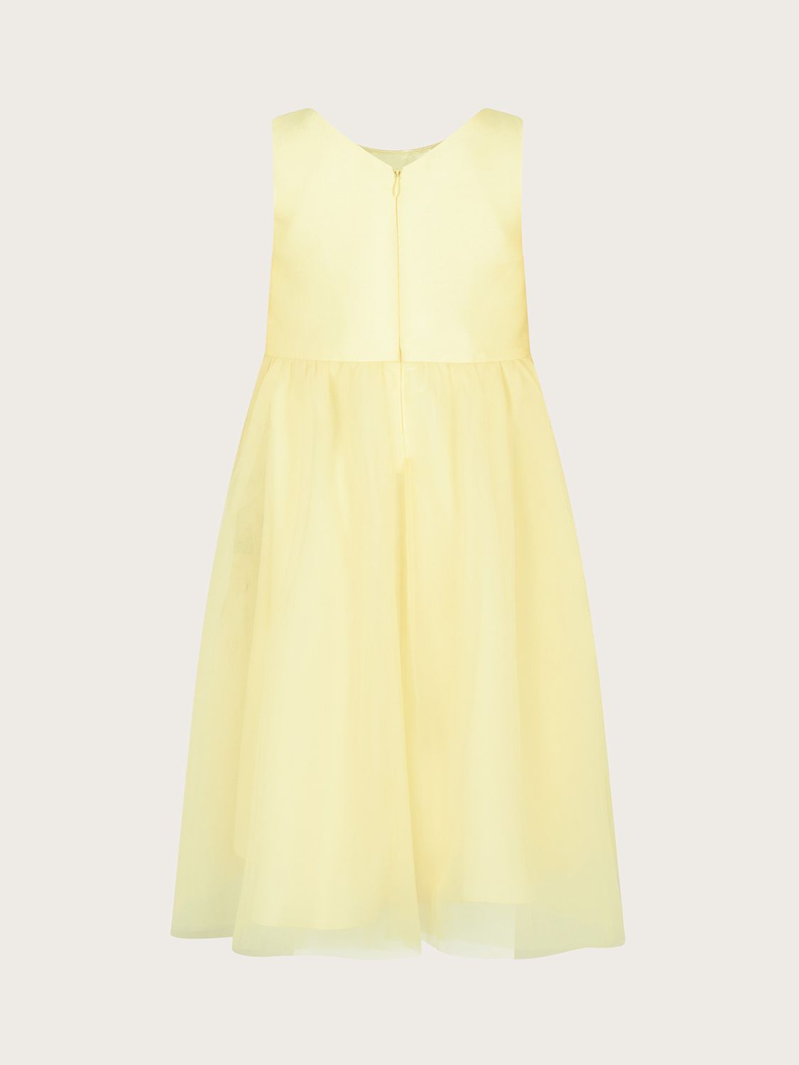 Monsoon Kids' Rose Embroidered Dress, Lemon at John Lewis & Partners