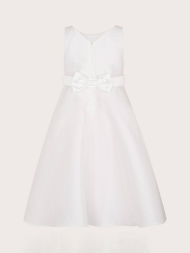 Monsoon Kids' Tuberose High Low Bridesmaid Dress, Pink, Ivory