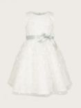 Monsoon Kids' Freya 3D Scuba Knee Length Bridesmaid Dress, Ivory
