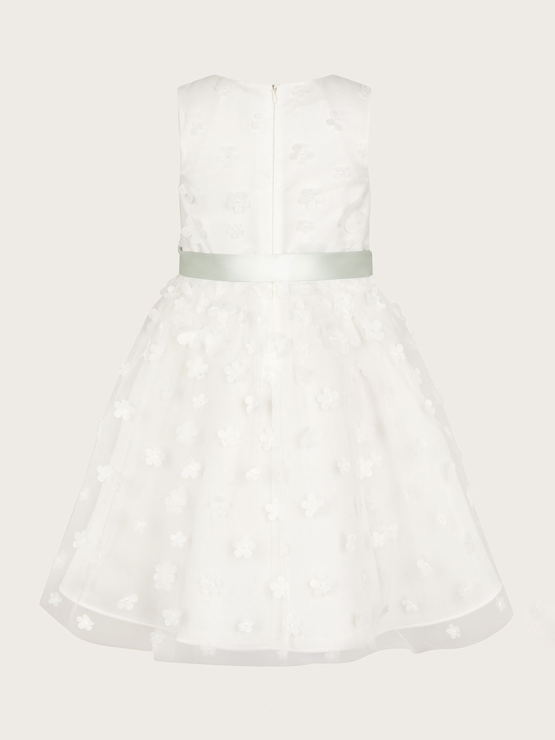 Buy Monsoon Kids' Freya 3D Scuba Knee Length Bridesmaid Dress, Ivory Online at johnlewis.com