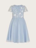 Monsoon Kids' Emmy Embroidered Tulle Party Dress, Blue