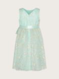 Monsoon Kids' Daisy Sequin Embroidered Dress, Mint