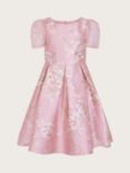 Monsoon Kids' Marcy Rose Print Duchess Twill Dress, Dusky Pink