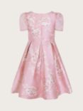 Monsoon Kids' Marcy Rose Print Duchess Twill Dress, Dusky Pink