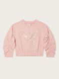 Monsoon Kids' Butterfly Cropped Sweatshirt, Pink