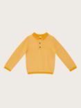 Monsoon Kids' Textured Long Sleeve Knitted Polo Shirt, Mustard