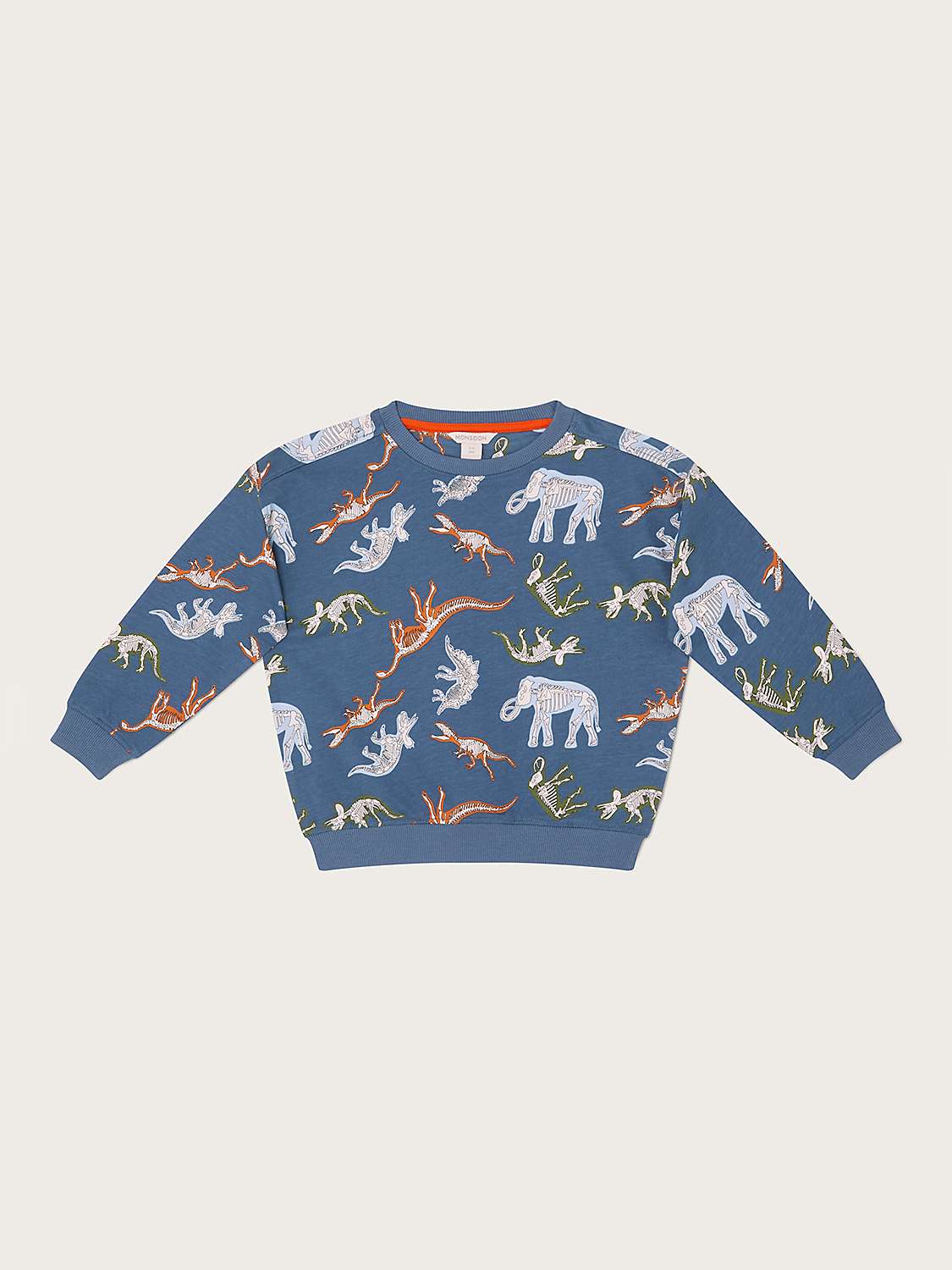 Buy Monsoon Baby Glow in the Dark Dinosaur Print Sweatshirt, Blue Online at johnlewis.com