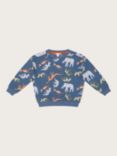Monsoon Baby Glow in the Dark Dinosaur Print Sweatshirt, Blue