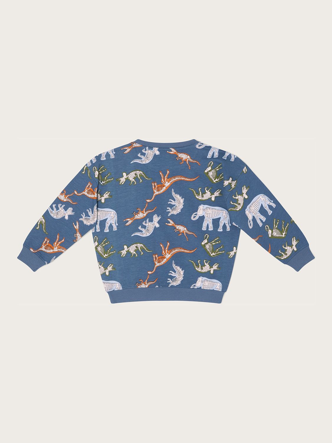 Monsoon Baby Glow in the Dark Dinosaur Print Sweatshirt, Blue, 2-3 years