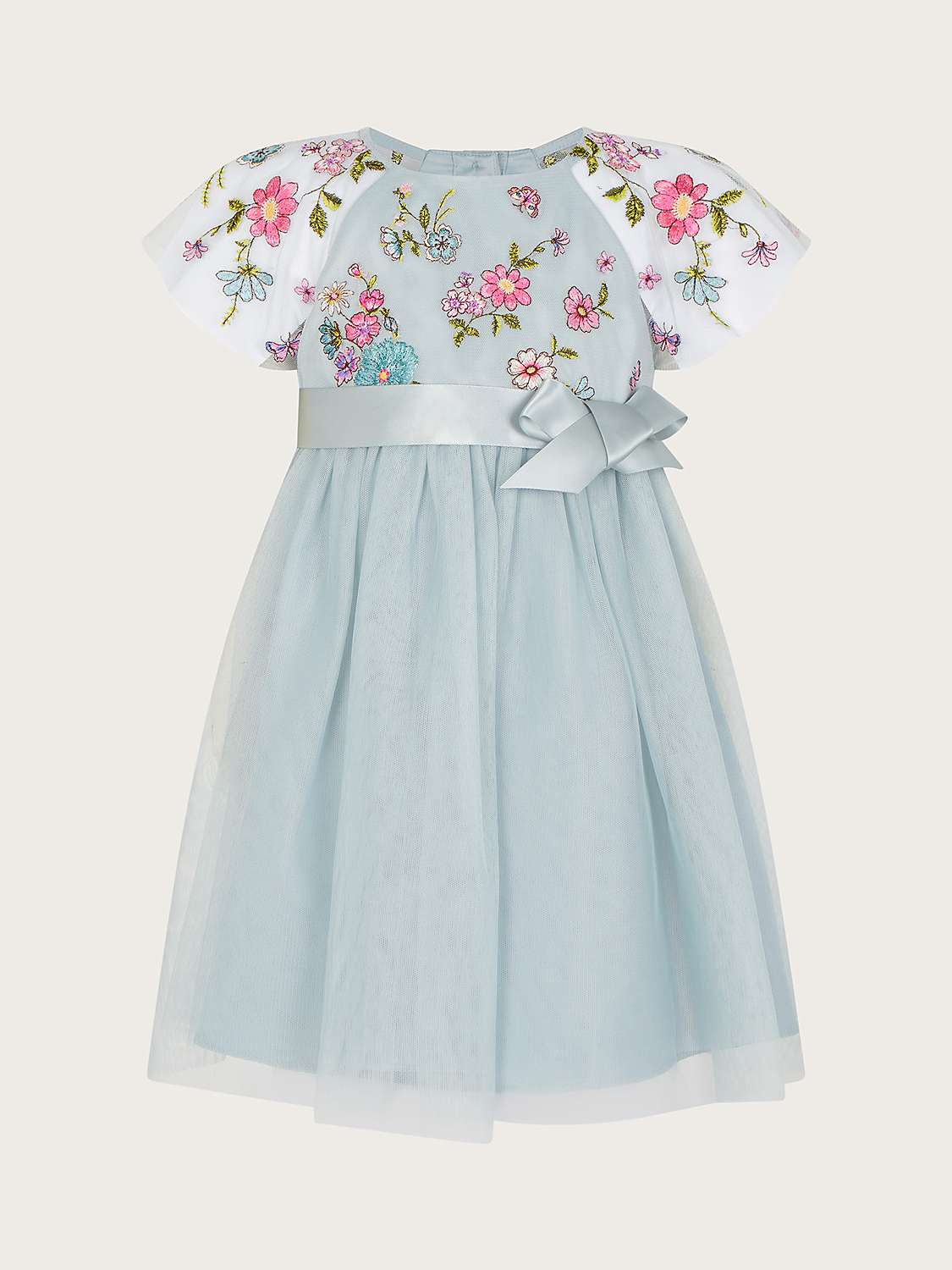 Buy Monsoon Baby Emzy Embroidered Dress, Green Online at johnlewis.com