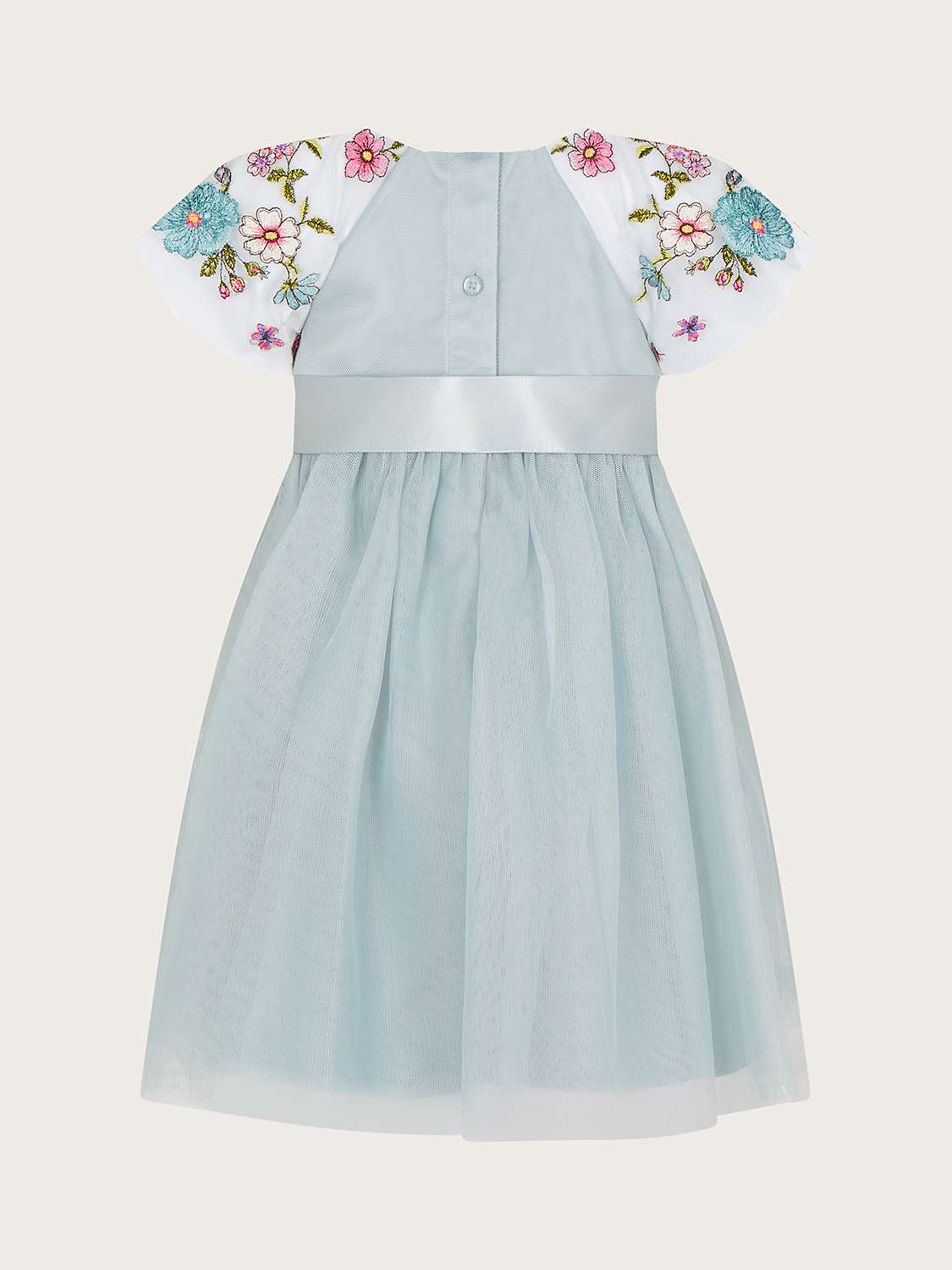 Buy Monsoon Baby Emzy Embroidered Dress, Green Online at johnlewis.com