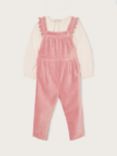 Monsoon Baby Cotton Velour Jumpsuit & Blouse Set, Pink