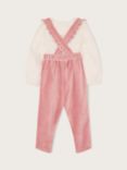 Monsoon Baby Cotton Velour Jumpsuit & Blouse Set, Pink