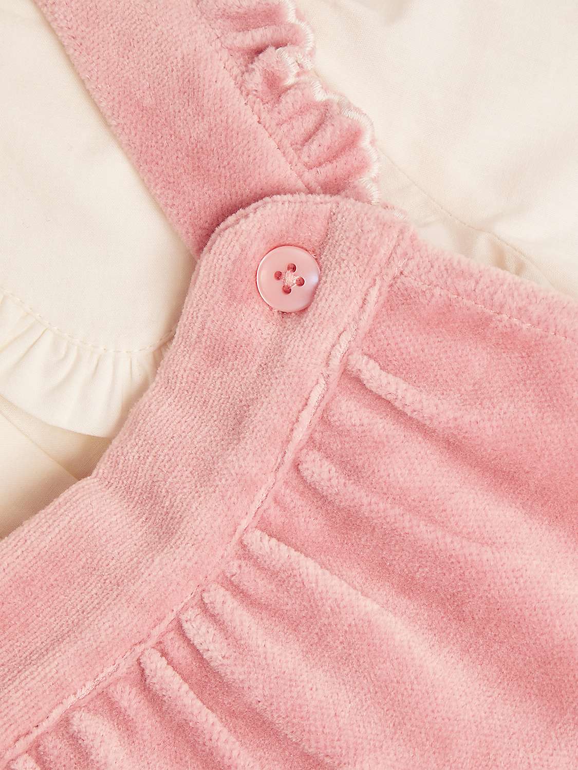 Buy Monsoon Baby Cotton Velour Jumpsuit & Blouse Set, Pink Online at johnlewis.com