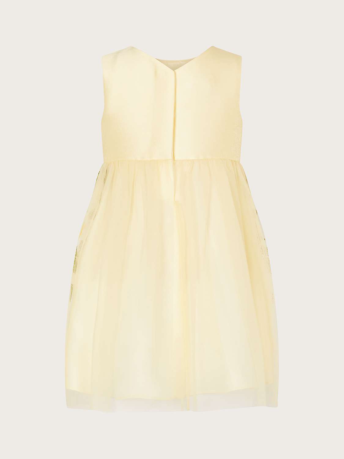 Buy Monsoon Baby Rose Embroidered Dress, Lemon Online at johnlewis.com
