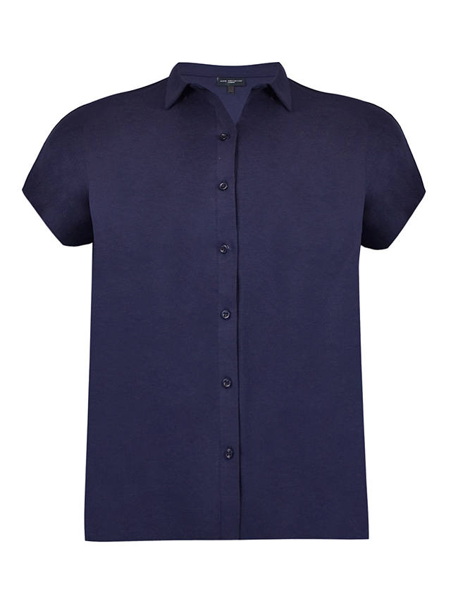 Live Unlimited Curve Cotton Slub Shirt, Blue at John Lewis & Partners
