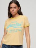 Superdry Neon Vintage Logo T-Shirt, Yellow Marl