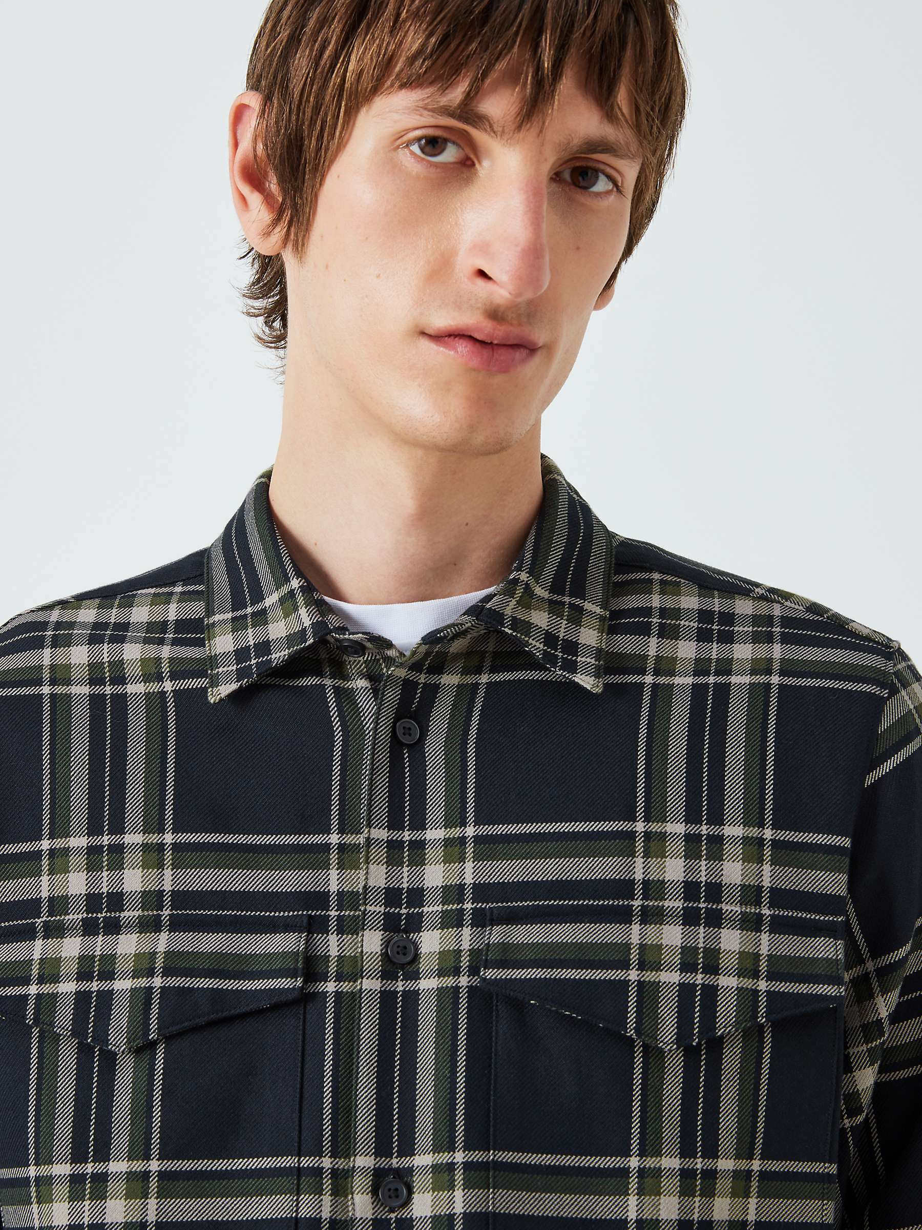 Buy Kin Cotton Check Pocket Overshirt Online at johnlewis.com