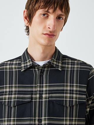 Kin Cotton Check Pocket Overshirt, Navy