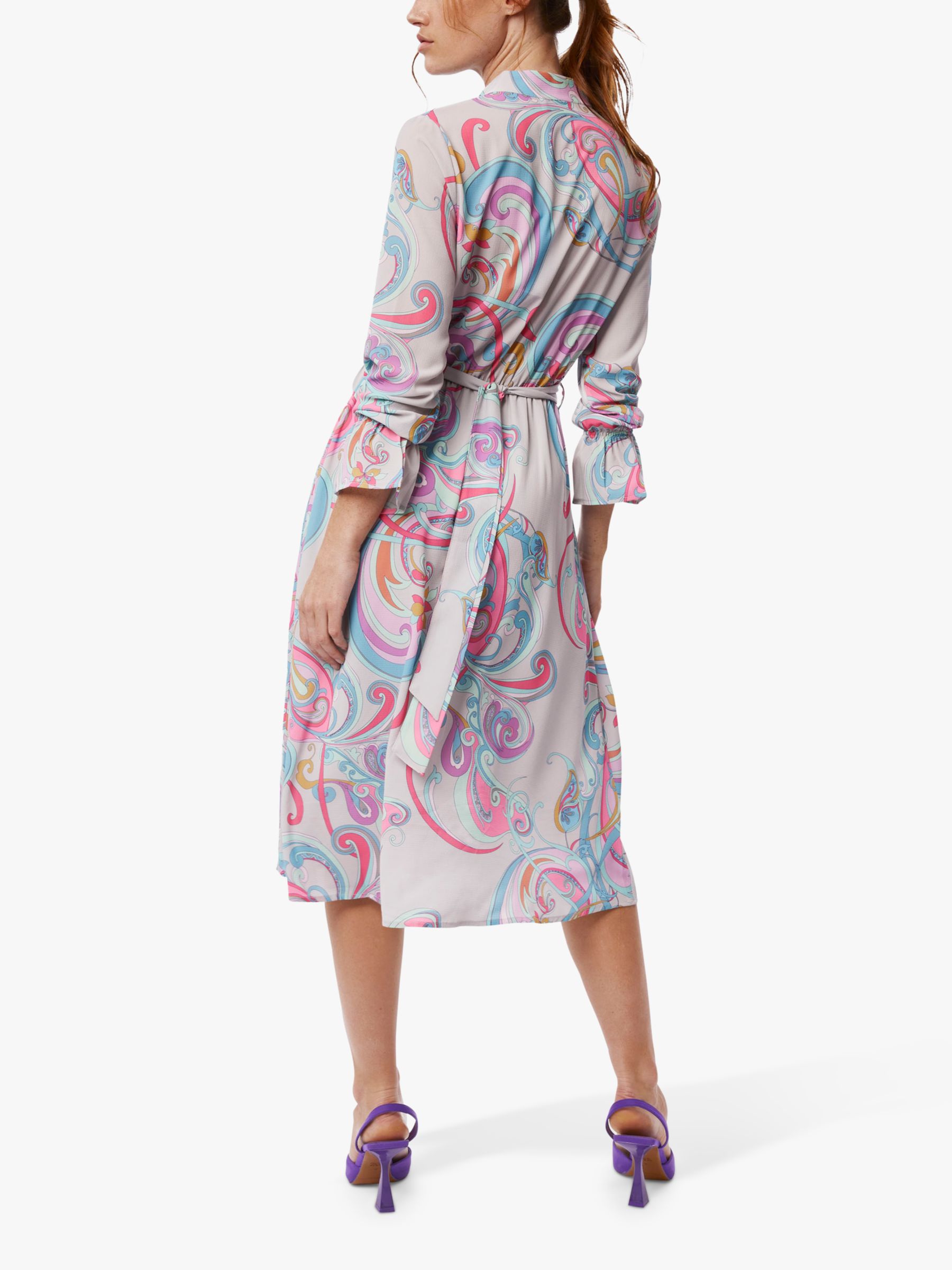 James Lakeland Printed Midi Dress, Grey Multicolour, 14